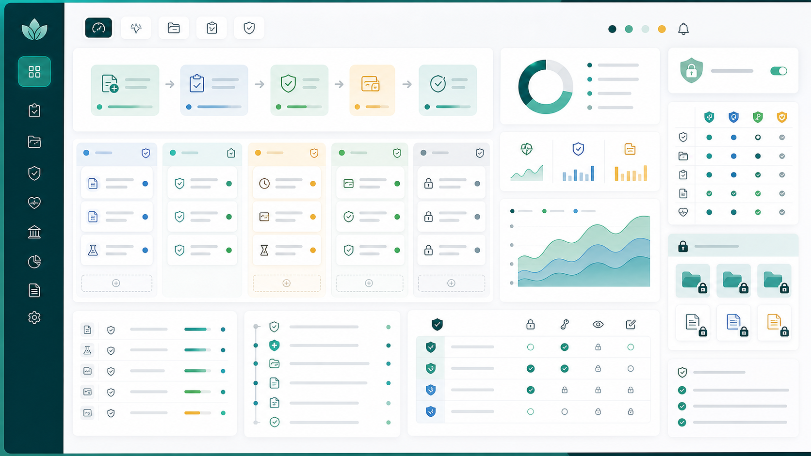 Interface logicielle de gestion des prestations santé assurance avec workflows, données agrégées et accès protégés